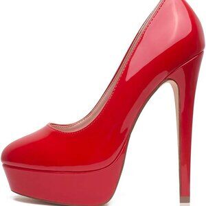 Women’s Platform High Heels Pumps Shoes Peep Toe 5.5 Inch Stilettos Slip On Dres